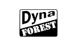 location et vente d'engins BTP. Logo Dyna Forest